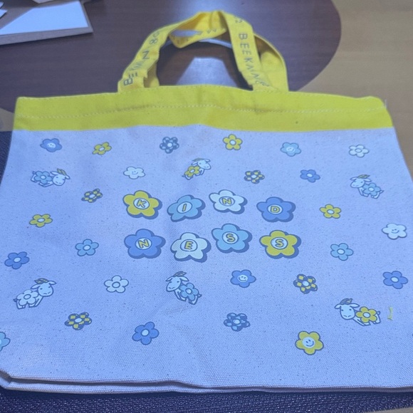 Beekman 1802  kindness Canvas tote- Yellow and Blue - Picture 1 of 4
